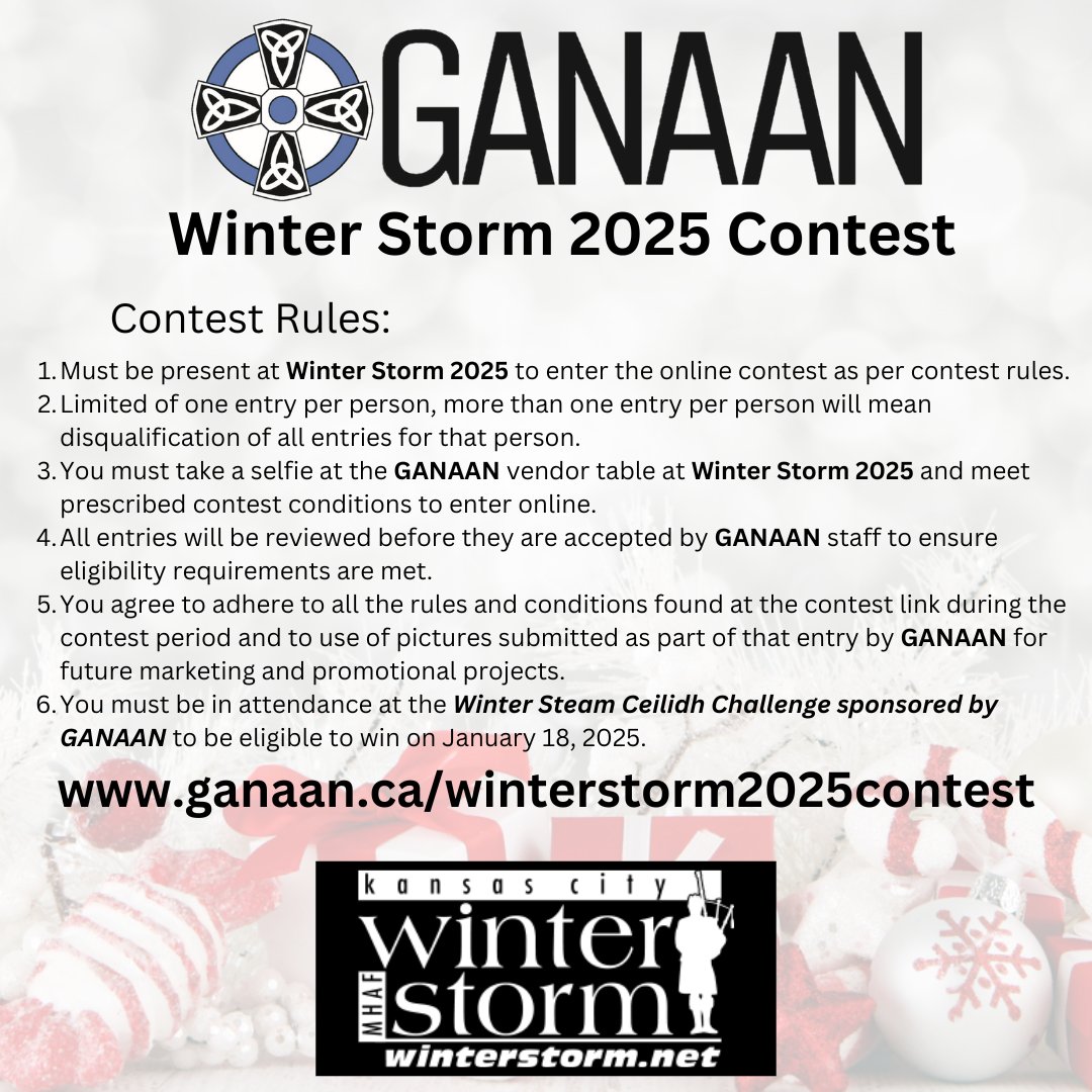 We are getting closer to Winter Storm 2025 in Kansas City and our contest page is live with a countdown timer. Here is an advanced look at the contest rules and how to enter. Like and Share to get the word out.   #WinterStorm2025 #KansasCity #ContestRules #BagpipesDrums