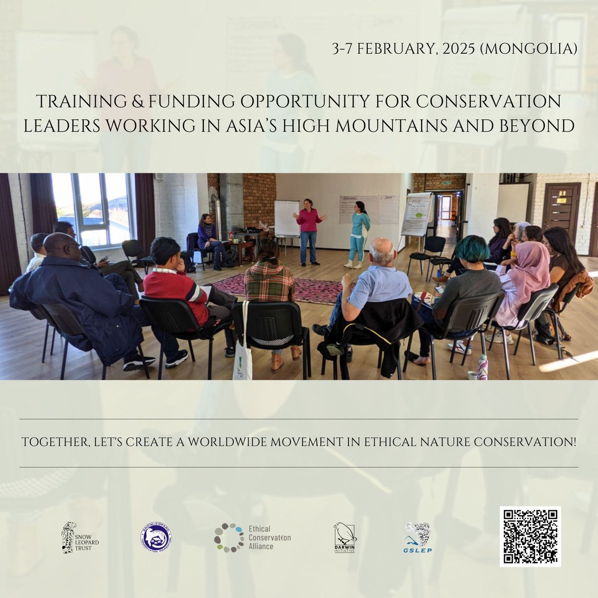 SnowLeopardNet's tweet photo. 🌿Training & Funding for #ConservationLeaders in Asia's High Mountains!
Become a trainer & lead the movement for community-driven nature protection. #EthicalConservation
📍Mongolia |📅Feb 3-7, 2025
Fully funded for 10 leaders!
🕒Apply by Jan 10, 2025: https://t.co/7IoF29VuaM https://t.co/0o9Ac8oOBs