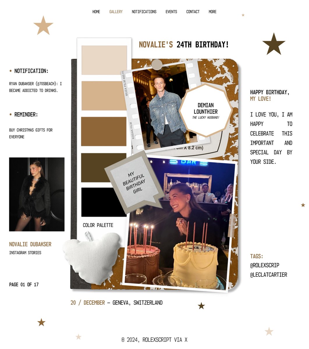 ▸ 𝗡𝗼𝘁𝗲𝗯𝗼𝗼𝗸: #NovaBDay24 — ☆🍸
Happy Birthday﹐my sweet Love! 

Today was an intimate celebration for
my wife's birthday. I thank you all for
attending and accompanying her.