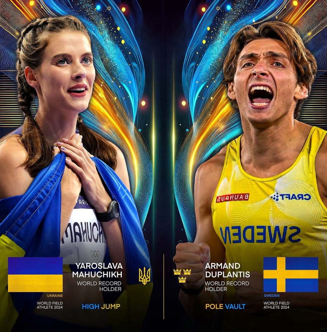 QuickGameRecap's tweet image. 🇺🇦 Yaroslava Mahuchikh – The unstoppable Ukrainian high jump star who soared to a world record this year with an astonishing 2.10m leap!

🇸🇪 Mondo Duplantis – The Swedish pole vault phenomenon rewriting history as he shatters records repeatedly! 🌟