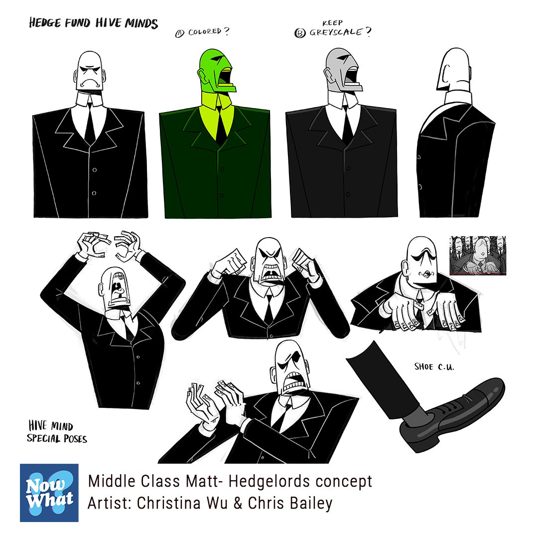 nowwhatanimated's tweet image. Check out some of these &quot;Hedge Lord&quot; designs from Christina Wu and Chris Bailey.  Chris (director) storyboarded the short and roughed in these characters and Christina ran with them.  Both incredible artists! 

#MiddleClassMatt #Hedgelords #NowWhatAnimation #VoteYourValues