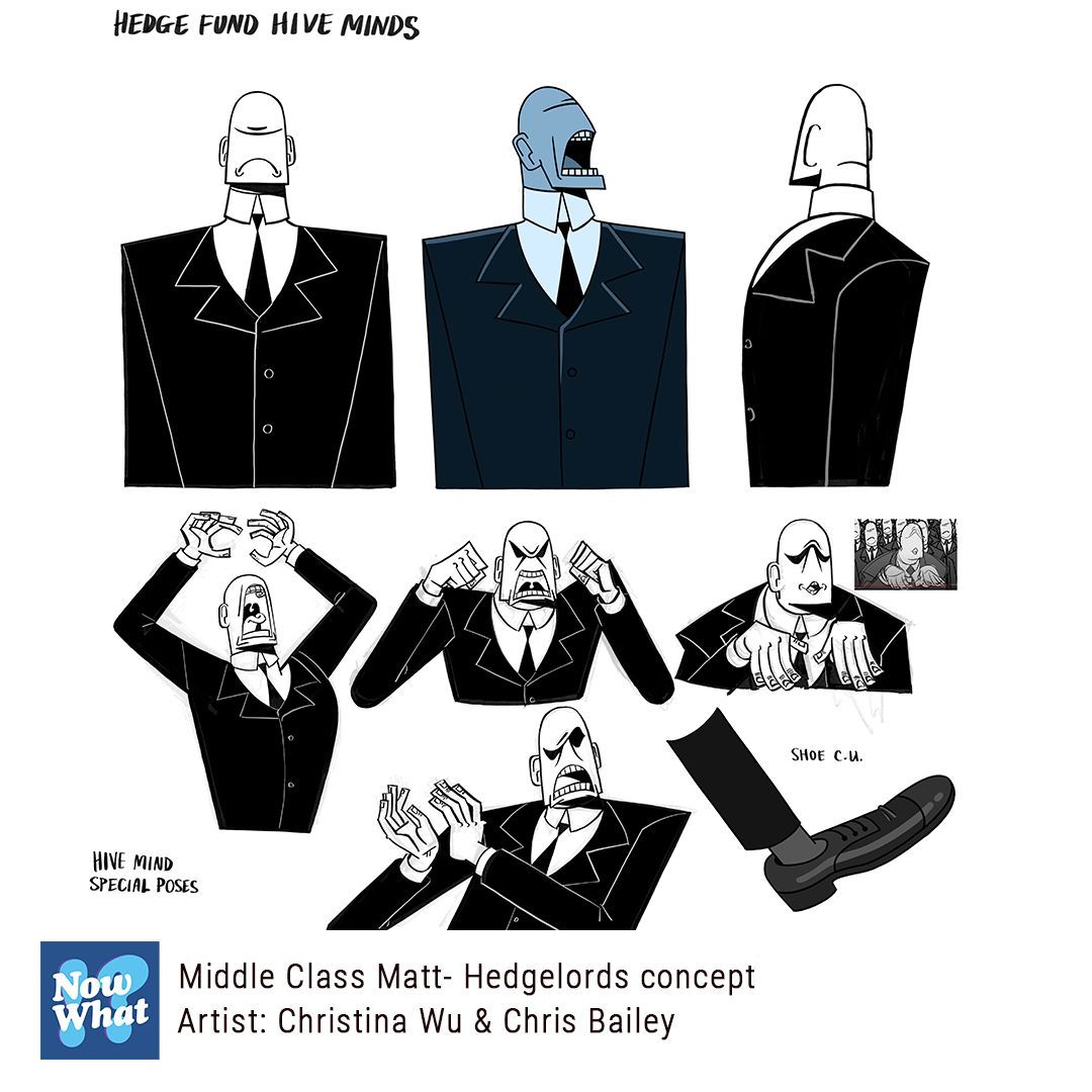 nowwhatanimated's tweet image. Check out some of these &quot;Hedge Lord&quot; designs from Christina Wu and Chris Bailey.  Chris (director) storyboarded the short and roughed in these characters and Christina ran with them.  Both incredible artists! 

#MiddleClassMatt #Hedgelords #NowWhatAnimation #VoteYourValues