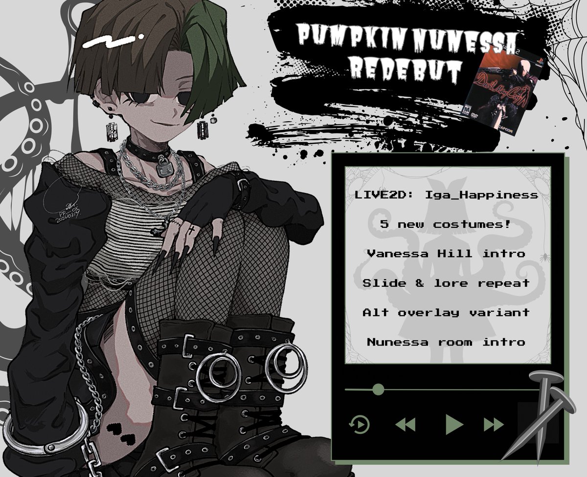 PumpkinSynth's tweet image. ℝ𝕖𝕕𝕖𝕓𝕦𝕥! 𝕀𝕥'𝕤 ℕ𝕦𝕟𝕖𝕤𝕤𝕒'𝕤 𝕥𝕚𝕞𝕖 𝕥𝕠 𝕤𝕙𝕚𝕟𝕖!  ✞

Live2D: @Iga_Happiness 🍀  

Monday January 13th @ 6pm EST // 3pm PST  We are going to play Devil May Cry ! ⋆˙⟡

#VTuber | #ENVTuber | #VTuberDebut 🎃✝️