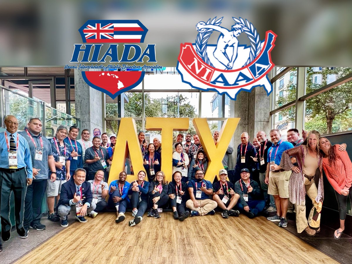 hiada_808's tweet photo. A HUI HOU Austin! 🤙🏼 A record 37 Hawaii athletic administrators turned out for the 55th NADC! Looking ahead to Tampa in 2025! #ADconf24 #NADC2024 @NIAAA9100 @NFHS_Org @OIASports @HHSAAsports @KSKAthletics @scoringlive @WaiakeaHigh @WaipahuHigh @PearlCityHS @GoPuns @philrison10 https://t.co/AIjOYrcHVn
