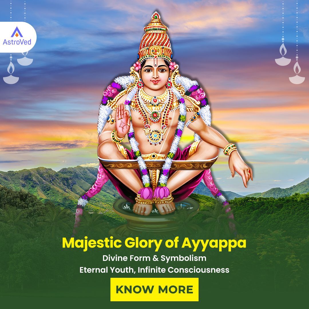 AstroVed's tweet image. Majestic Glory of Ayyappa: Divine Form &amp;amp; Symbolism - Banisher of fears, fulfiller of desires. Eternal youth, cosmic protection. His spiritual transformation revealed. bit.ly/48VblJX

#AyyappaBlessing #SpiritualPower #DivineBlessings #AstroVed