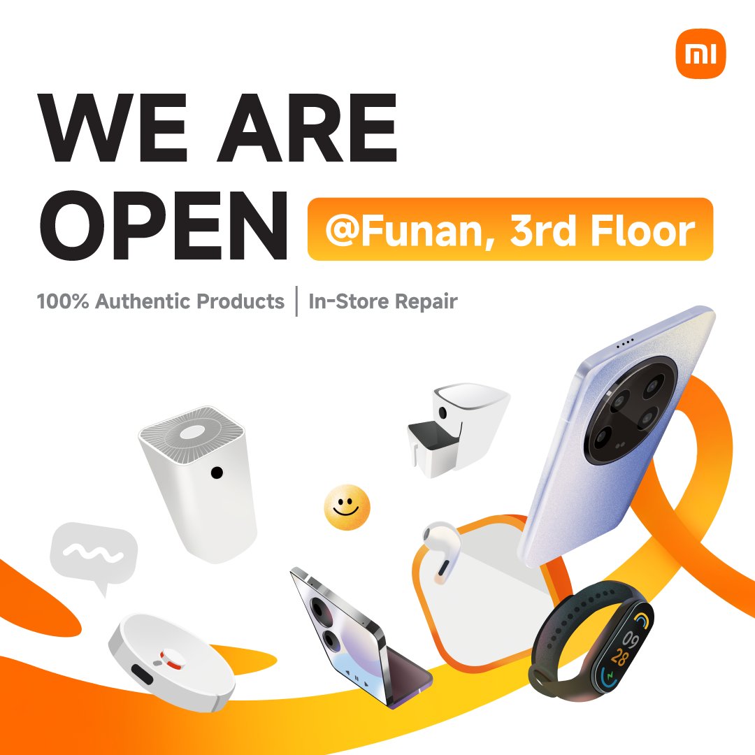 XiaomiSingapore's tweet photo. We’re not just about powerbanks 👀. Explore a whole range of innovative products at our brand-new official store located at Funan.
#XiaomiStore #XiaomiSmartHome #Funan https://t.co/jkeocyNYfE