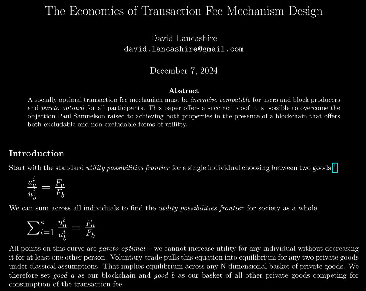 SaitoOfficial's tweet photo. A note on research: 🖊️

🇵🇱 We recently attended a mechanism design conference in Warsaw.

📈Our research suggests we're ahead of VC-backed research on a crucial question: incentive compatibility.

📜This offers proof Saito is the best-suited blockchain design for global scale.

Attending such events is important for Saito's credibility in the space, because foundational and hard questions like IC are often met with great skepticism.

That's why an economic conference, rather than a crypto conference, was attended; economic mathematicians can confer deeper credibility and help us better address some misconceptions the research circles in crypto often hold.

If you'd like to work with Saito on research, or have any questions, feel free to reach out directly (or if you want to make us happy, on Red Square 😉).