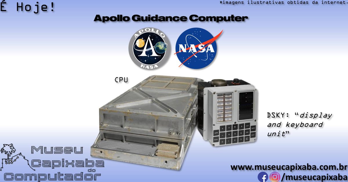 museucapixaba's tweet photo. É hoje! O computador Apollo Guidance Computer AGC de 1968.

+em https://t.co/8mKIUKqFNs

#MuseuCapixaba #mcc #éhoje #museu #retro #geek #AGC #Apollo #ApolloGuidanceComputer #NASA #Fairchild #MIT #Flybywire #IC #JohnKennedy #Polaris #SiliconValley #Skylab #Transistor https://t.co/nqPR2H2iWS