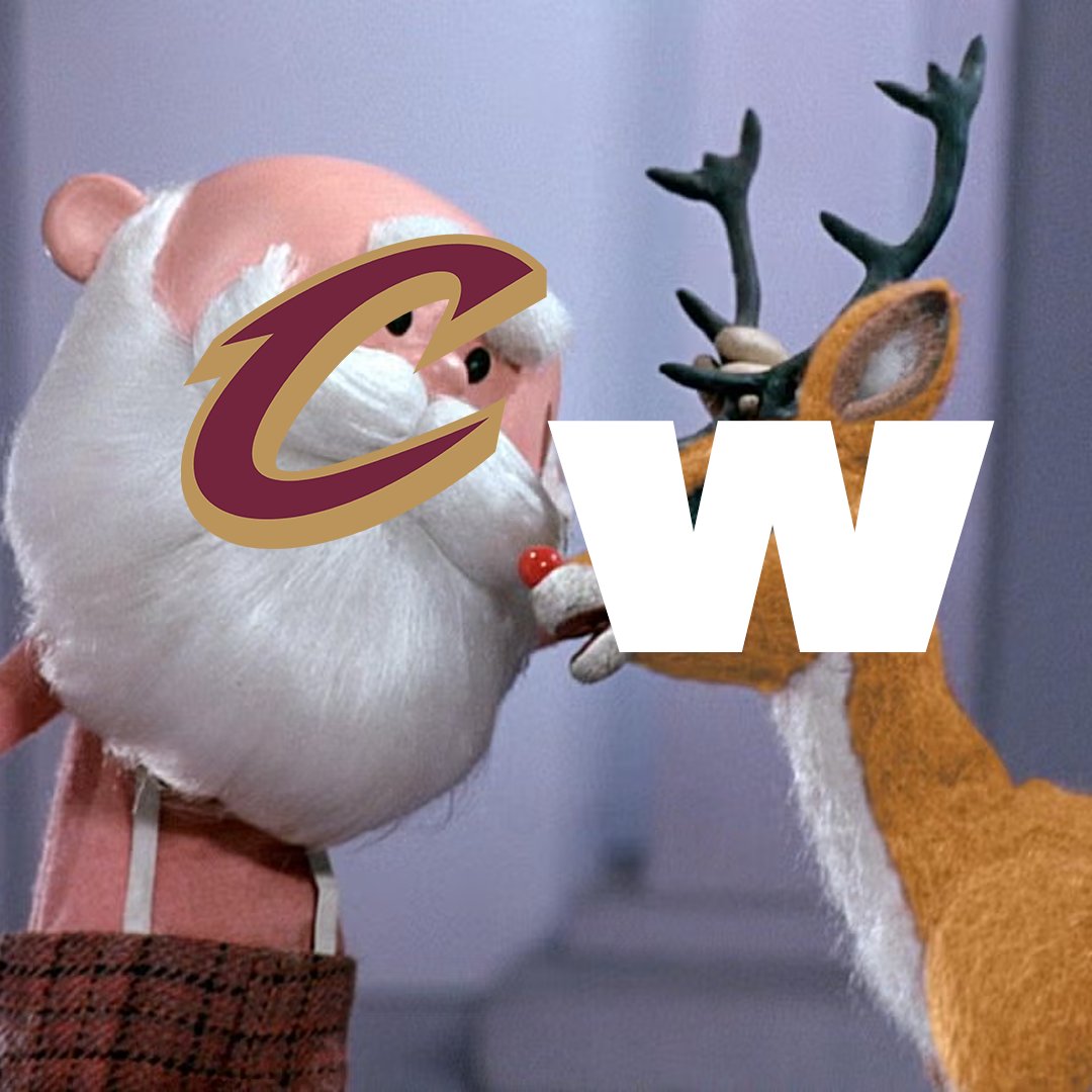 cavs's tweet photo. Rudolph with your nose so bright, saw the Cavs win tonight. #LetEmKnow https://t.co/fVLYsBFdID