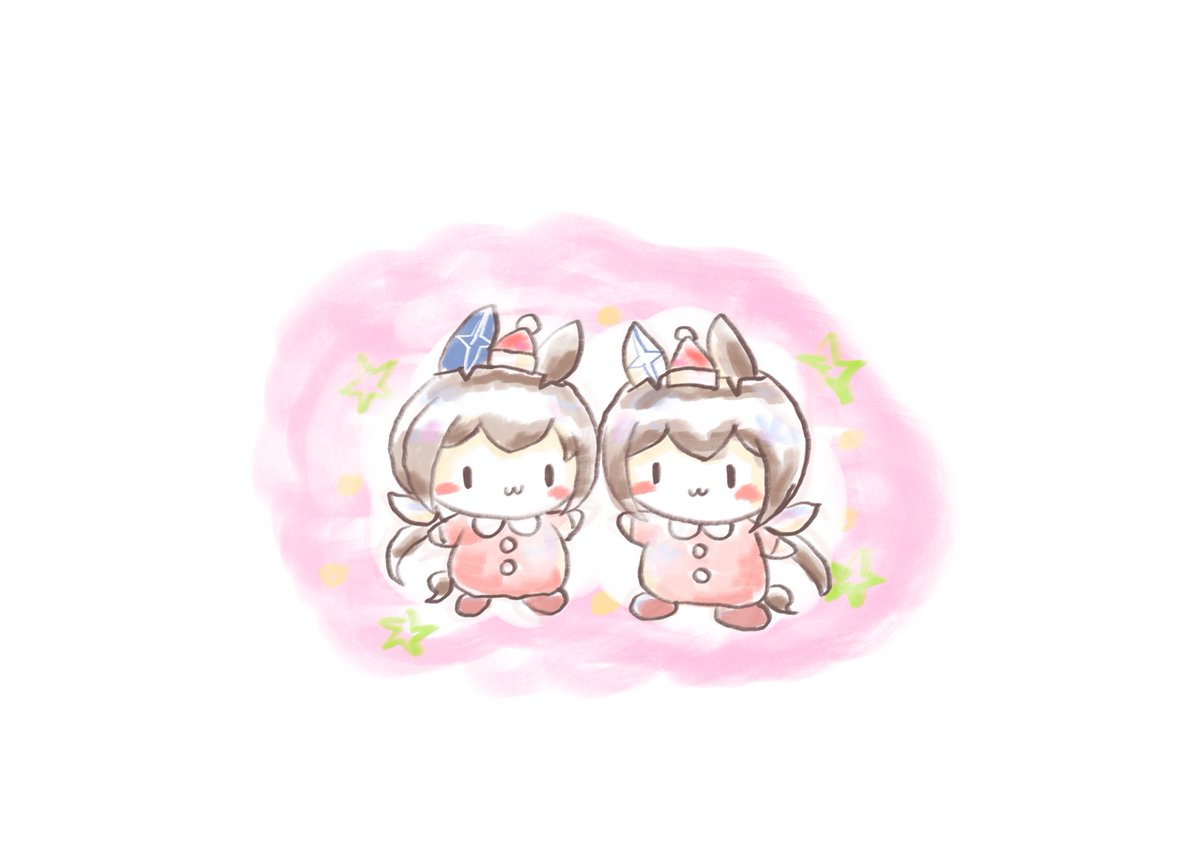 アドマイヤベガ(ウマ娘) 「アヤベ姉妹サンタさん※左アヤベさん、右妹さん 」|せる🐴まんが月曜掲載のイラスト