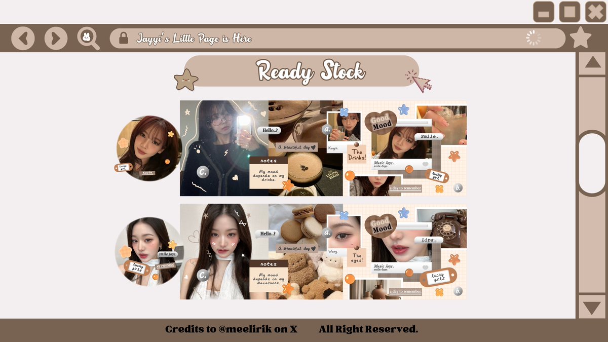 ꒰ ♡ ꒱⠀ re – post, every1 ? ⠀サンキュー ! 

𓌉 𓇋   ⠀𝒞upcake 𝒮hop is here ! 🧁 ⋆˚
aku membawa 2 layout ready stock karina dan wony! kamu bakal dapet ava png+jgp dan free retext!

Price on ALT.
🍧 ⠀let’s hop ⠀on in my dm .ᐟ ⠀ ꒰ྀི ⸝⸝ɞ̴̶̷ ·̫ ‹⸝⸝ ꒱ྀི

   #zonauang