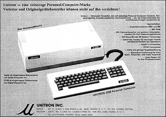 Computeum's tweet image. 🎄Der Computeum #Adventskalender 🎄
🎅Türchen 21 U: #Unitron U2200🖥️

U war eine schwere Geburt, einzig der Unitron U2200 fällt uns dazu ein, ein später, alles in einem 6502/Z80 Apple II Clone aus Taiwan (woher sonst?). PC inspiriert mit abgesetzter Tastatur.

#Computer #Retro