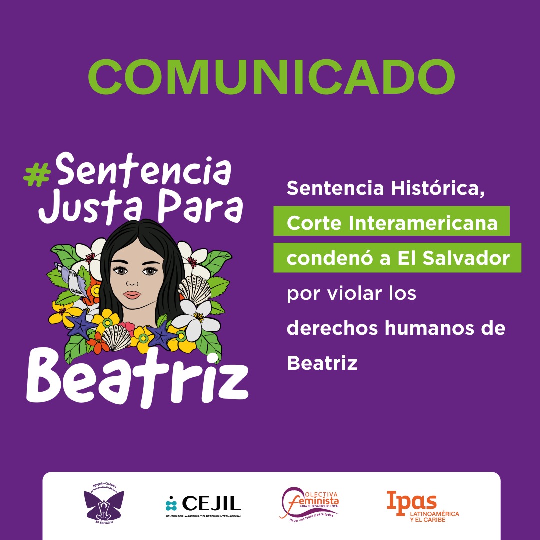 #COMUNICADO 📢| Las OSC reconocen especialmente el impulso de la familia de Beatriz, que nunca abandonó su búsqueda de  justicia, y el incansable acompañamiento y soporte del movimiento feminista y las organizaciones de mujeres en El Salvador y en el mundo
justiciaparabeatriz.org/sentencia-hist…