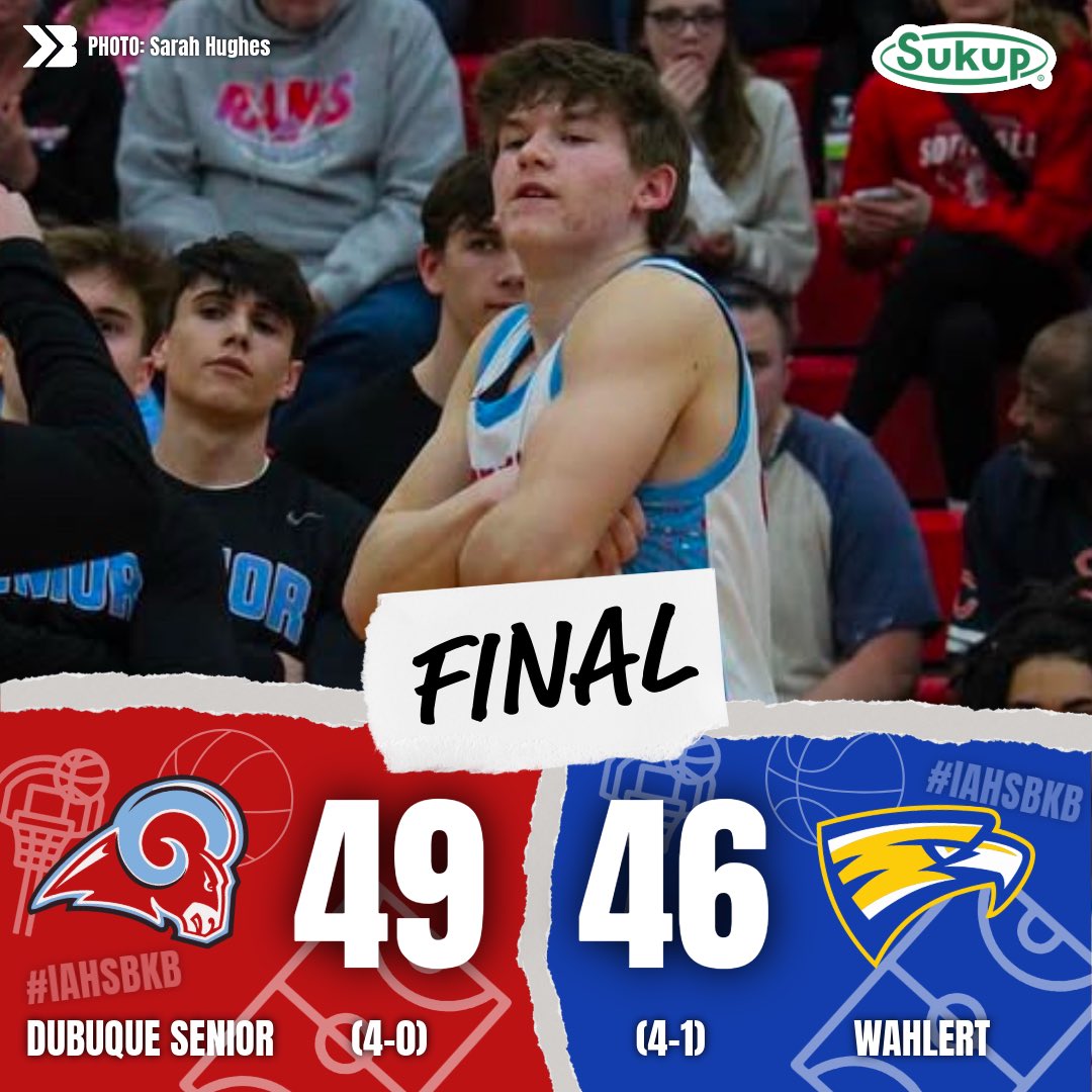 DUBUQUE SENIOR WITH A MASSIVE WIN.

The Rams move remain undefeated!

#iahsbkb Sarah Hughes