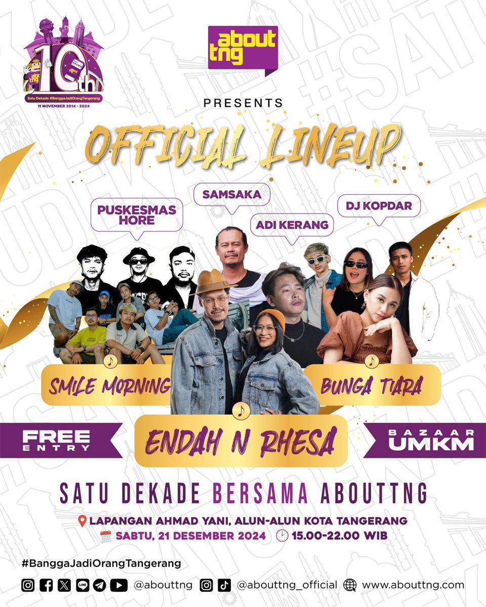 Tangerang! Let’s go! Kami tampil jam 21.00 WIB ya!