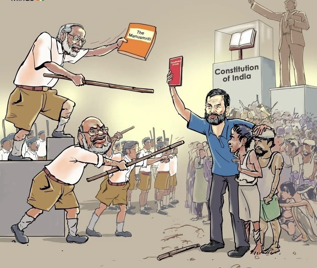 UWCforYouth's tweet photo. This fight is between the 
Kind Vs Cruel 
Good Vs Evil
Justice Vs Injustice 
Constitution Vs Manusmriti 
Rahul Gandhi Vs Modi-Shah

#ModiIsAntiIndia 
#BJPIsAntiConstitution 
#BahujanVirodhiBJP
#BJPDisasterForIndia 
#TadipaarBarkaastKaro
#AmitShahKoBarkhastKaro 
#AmitShahOnAmbedkar