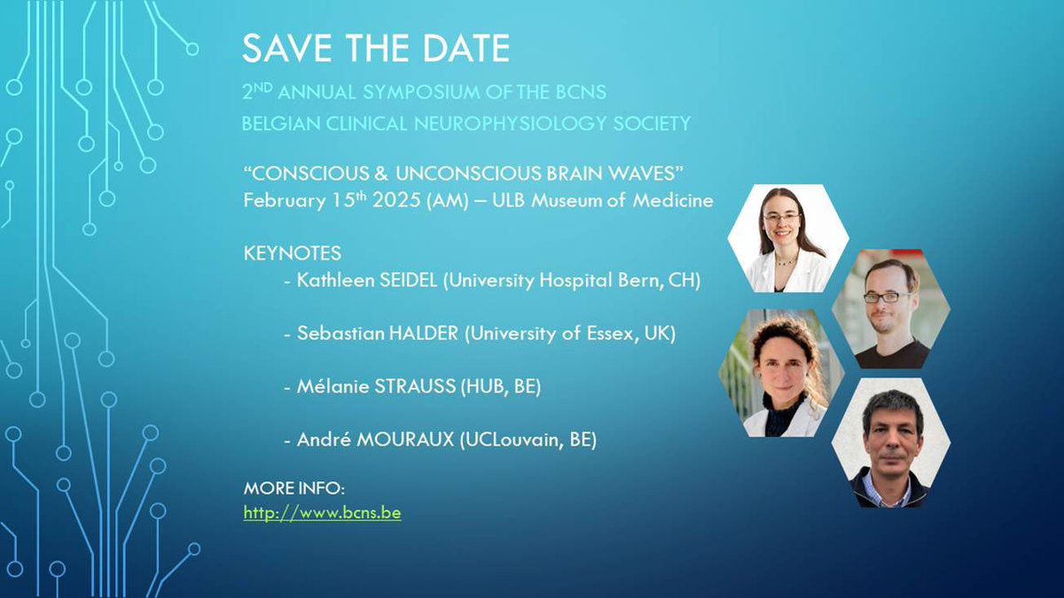 🚨Save the date! On February 15th 2025, we will host our 2nd annual symposium in Brussels on “Conscious and unconscious brain waves” 🧠 Meet the keynote speakers 👇 More info to follow!