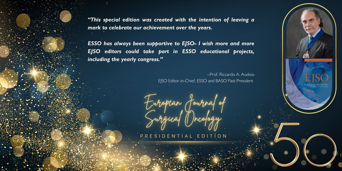 European Society of Surgical Oncology (ESSO) (@essonews) on Twitter photo 🎉 Celebrating 50 years of excellence!
The European Journal of Surgical Oncology <a href="/ejsotweets/">European Journal of Surgical Oncology</a> turns 50 this year, and to honor this milestone, we’re thrilled to release a special Presidential Edition! 🏅
ESSO Newsletter: buff.ly/4gggaQN
EJSO 🔗 buff.ly/4gI0wgU 🎉 Celebrating 50 years of excellence!
The European Journal of Surgical Oncology <a href="/ejsotweets/">European Journal of Surgical Oncology</a> turns 50 this year, and to honor this milestone, we’re thrilled to release a special Presidential Edition! 🏅
ESSO Newsletter: buff.ly/4gggaQN
EJSO 🔗 buff.ly/4gI0wgU