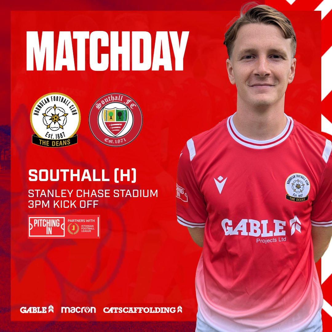 It's Matchday! 🔴⚪

🆚 <a href="/FCSouthall/">Southall FC</a>
🏆 <a href="/IsthmianLeague/">The Pitching In Isthmian League</a> South Central 
🏟️ Stanley Chase Stadium, PO8 9NZ 
⏰ 3pm Kick Off
🎟️ £10 Adults | £7 Concessions

#UpTheDeans