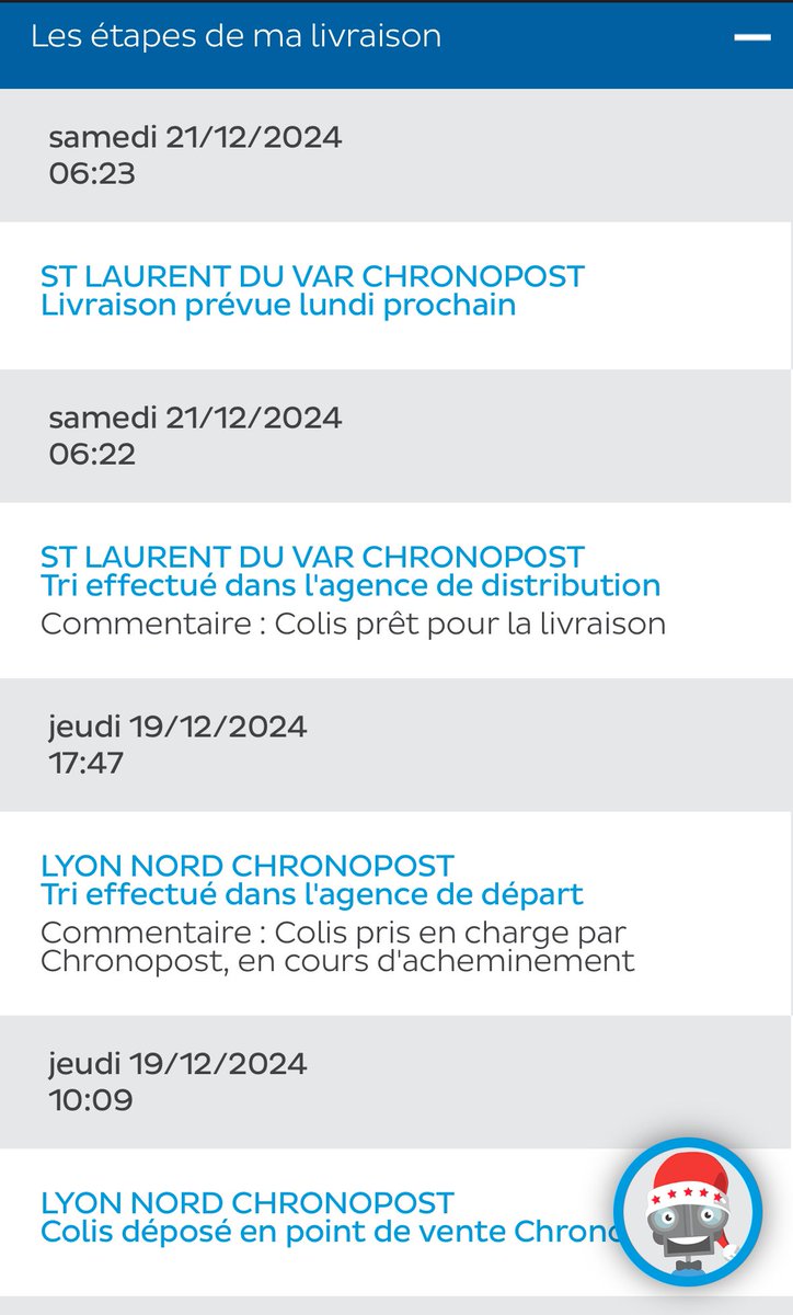 Payer 35€ pour un colis livraison lendemain avant 13:00 …
Là on sera sur 5 jours… 
<a href="/Chronopost/">Chronopost</a> pire service du monde. On le savait déjà mais vous en faites encore preuve 🏆