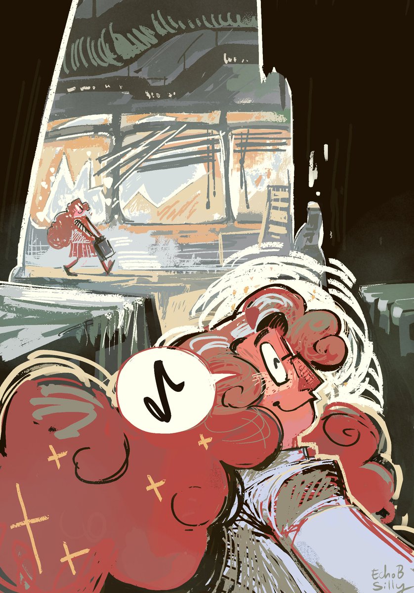 page from a forever wip comic, he’s exploring 🏚️ 🎵 
#smileformegame