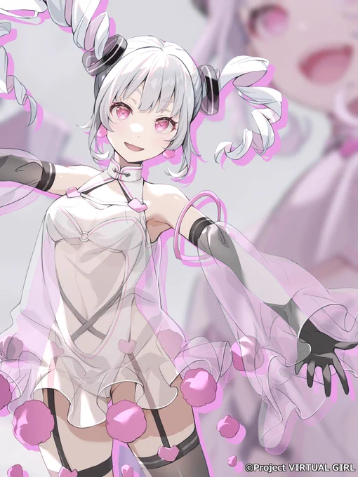 ヒロインの一人、アイです。ひと癖ある可愛い女の子、を意識してデザインしました。橘杏咲さん()に担当して頂いております。設定は公式サイトご覧ください!#バチャガ 