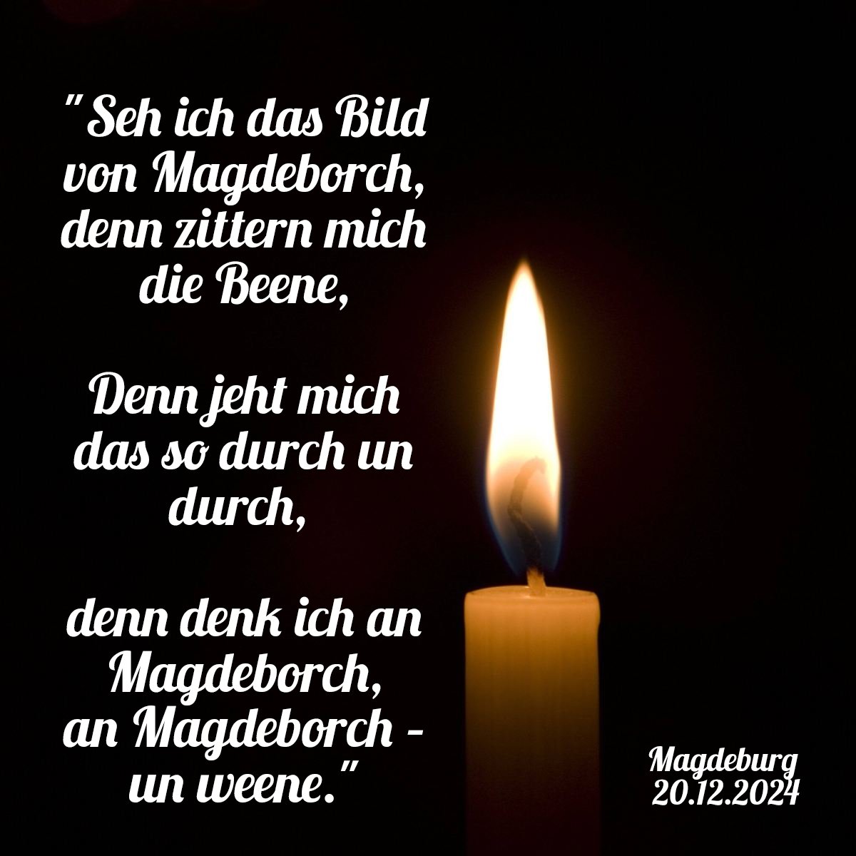Und wieder umarmt man seine Kinder fester. Meen #Magdeburg 🕯️