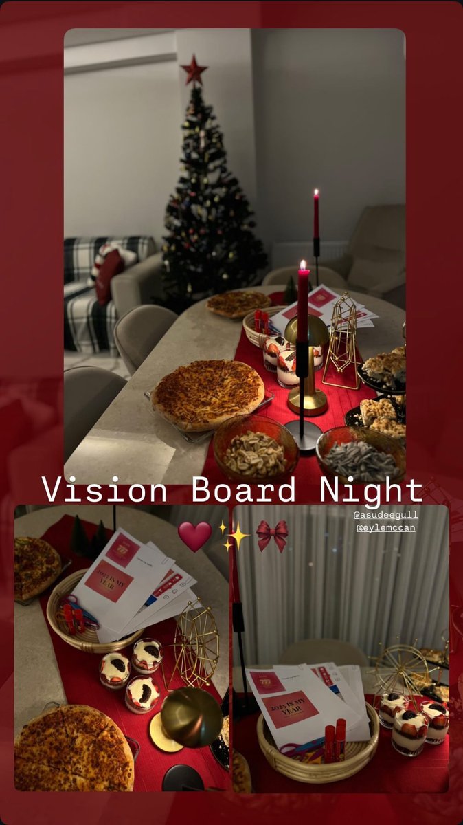 Yılın o zamanı geldi.. Girls night gecesinde vision board yaptık🙏🏼