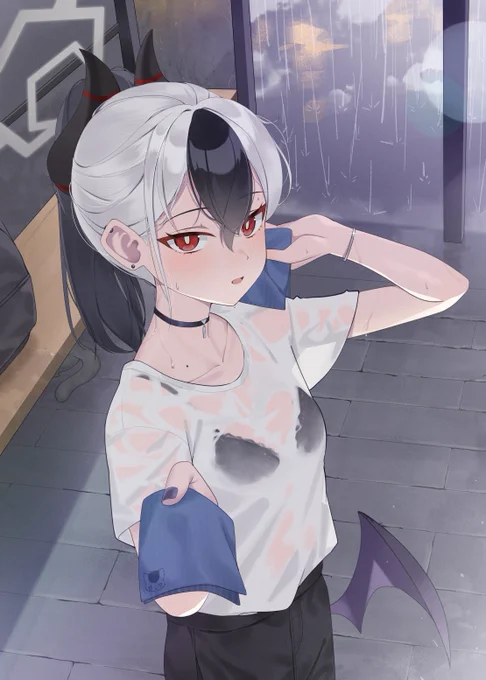 傘を持ってくるのを忘れた#ブルアカ #カヨコ 