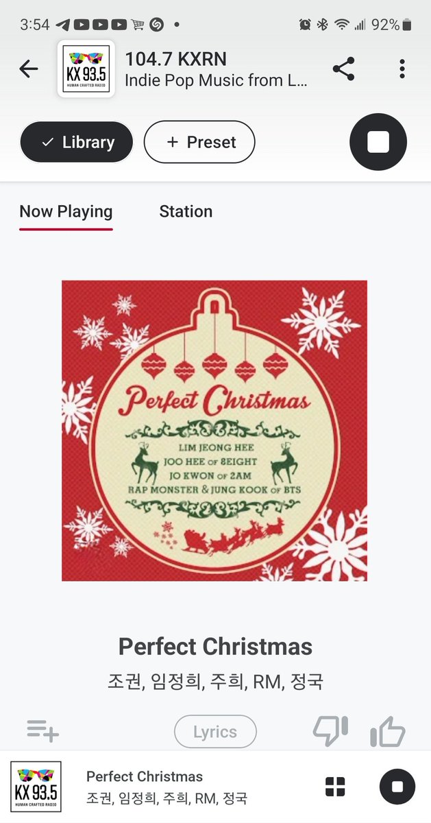 TaeKook_Radio's tweet photo. @TheDropSound @bts_bighit @RandiLavik @Veronic80546413 @KXFM_ Thank you for playing #PerfectChristmas by #JungKook & #RM #LimJeenogHee #JooHee #JoKwon on @TheDropSound on @KXFM_ https://t.co/Vg2bce6pNe