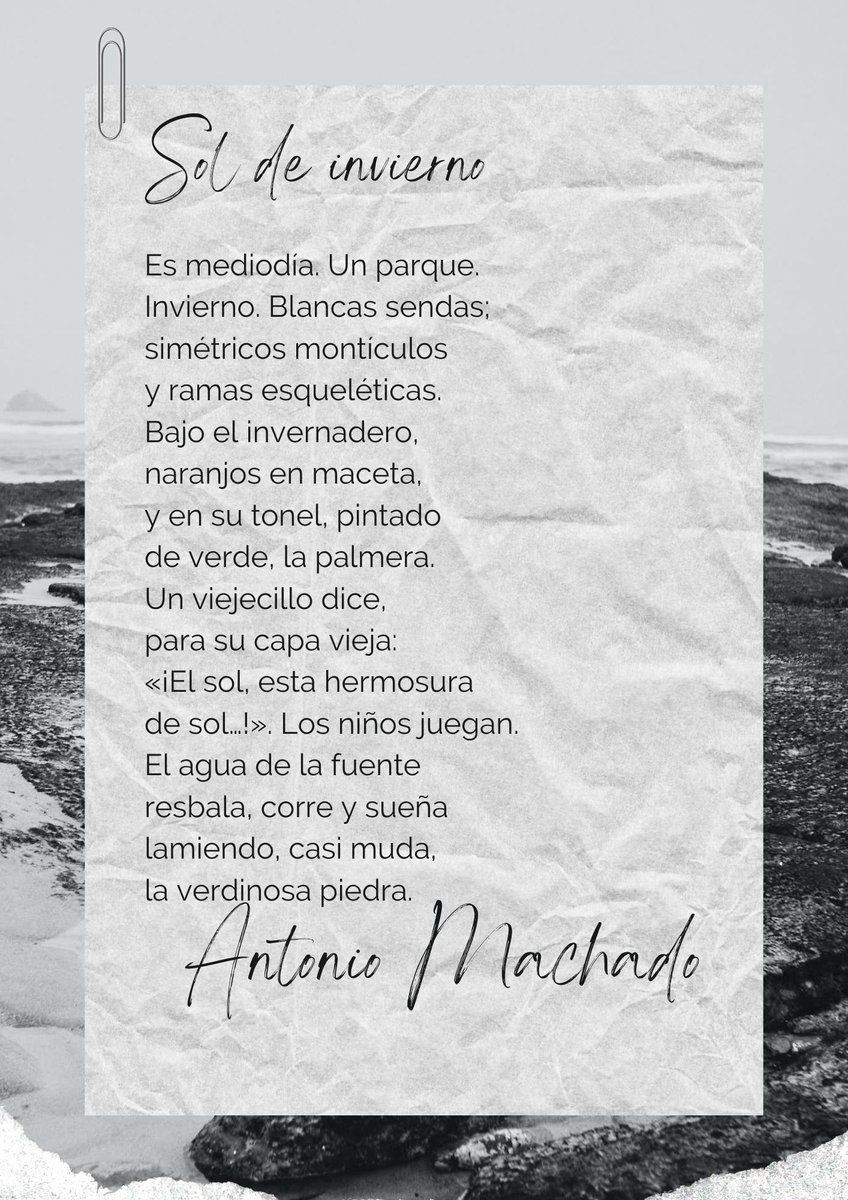 dbroceno's tweet photo. Llega el invierno, con su noche más larga y su día más corto. Y siempre Machado para acompañarnos. ❄️✨ ¡Feliz invierno!
#SolDeInvierno
#Invierno #Machado #NocheMásLarga #DíaMásCorto https://t.co/tS8CEXcrc5