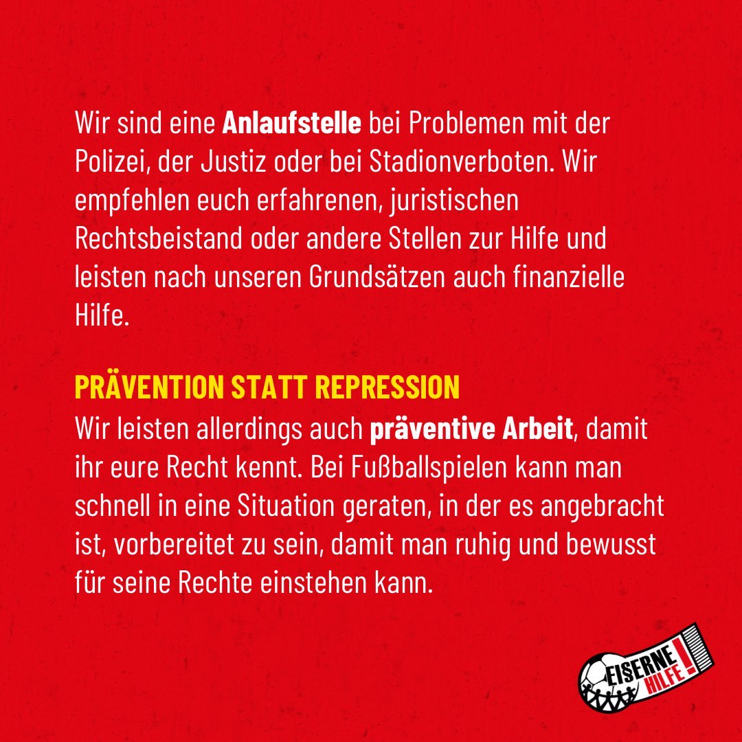 Ihr seid auf dem Weg nach Bremen &amp; fragt euch was die #EiserneHilfe eigentlich macht? Dann kommt hier die Antwort!

Wenn euch das überzeugt, dann unterstützt uns doch mit einer Mitgliedschaft.

Allen eine gute Fahrt, wir sehen uns in Bremen.
#SVWFCU #Fanhilfe