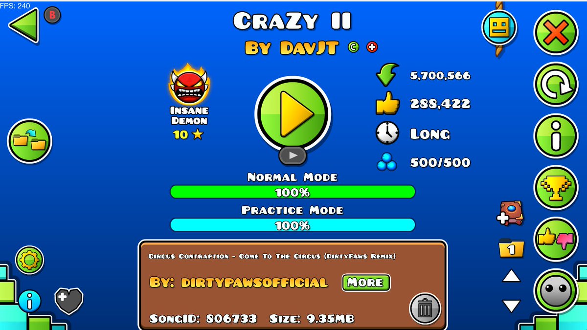 Deleted twitter for a while now, will only be posting gd completions. my first Insane demon :)