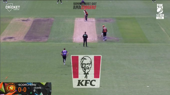 Boundary & then out next ball 🫣 📹 Credits: Twitter/BBL