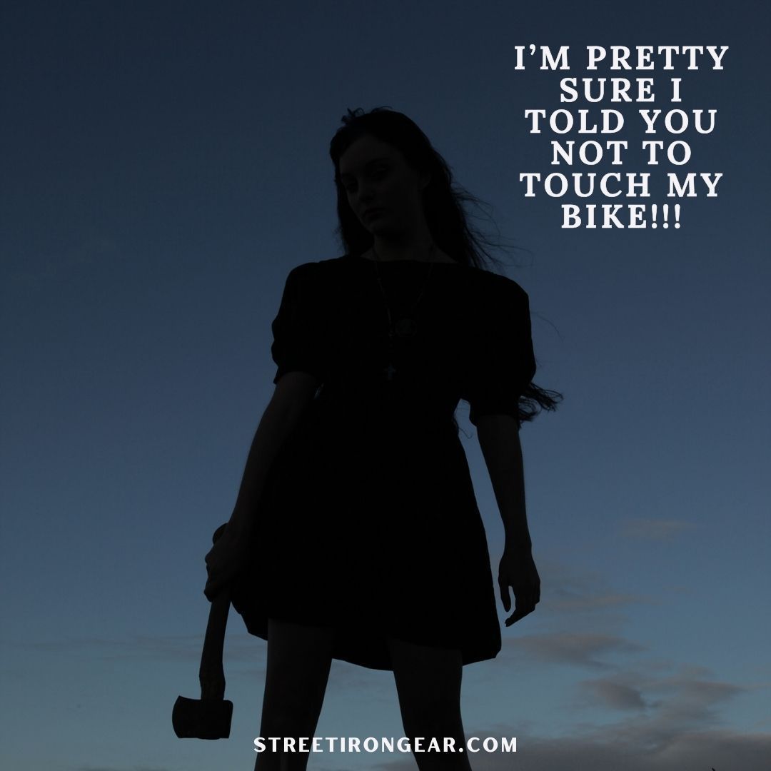 StreetIronGear's tweet image. When passion for your bike meets unshakable boundaries, you know it’s serious. For all the riders who don’t play around, this one’s for you!

#MotorcycleHumor #BikeLife #DontTouch #StreetIronGear #RiderStrong