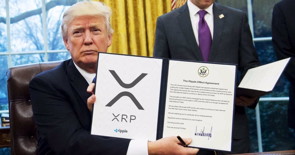 🚨BREAKING: Donald Trump signs a deal to integrate $68 billion worth of $XRP into the Federal Reserve and Treasury!