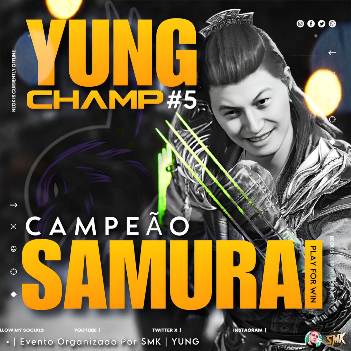 SOMOSMORTAL's tweet photo. ○》YUNG CHAMP #5
○》Campeão PFW | SOUTH SAMURAI 🏆
○》https://t.co/4hrhUREUDz
○》Evento Organizado Por @mk1_yung
#mk1 #mortalkombat #mortalkombat1 #smk #somosmortalkombat #launionhacelafuerza #gosmk https://t.co/yJ36NpImFa