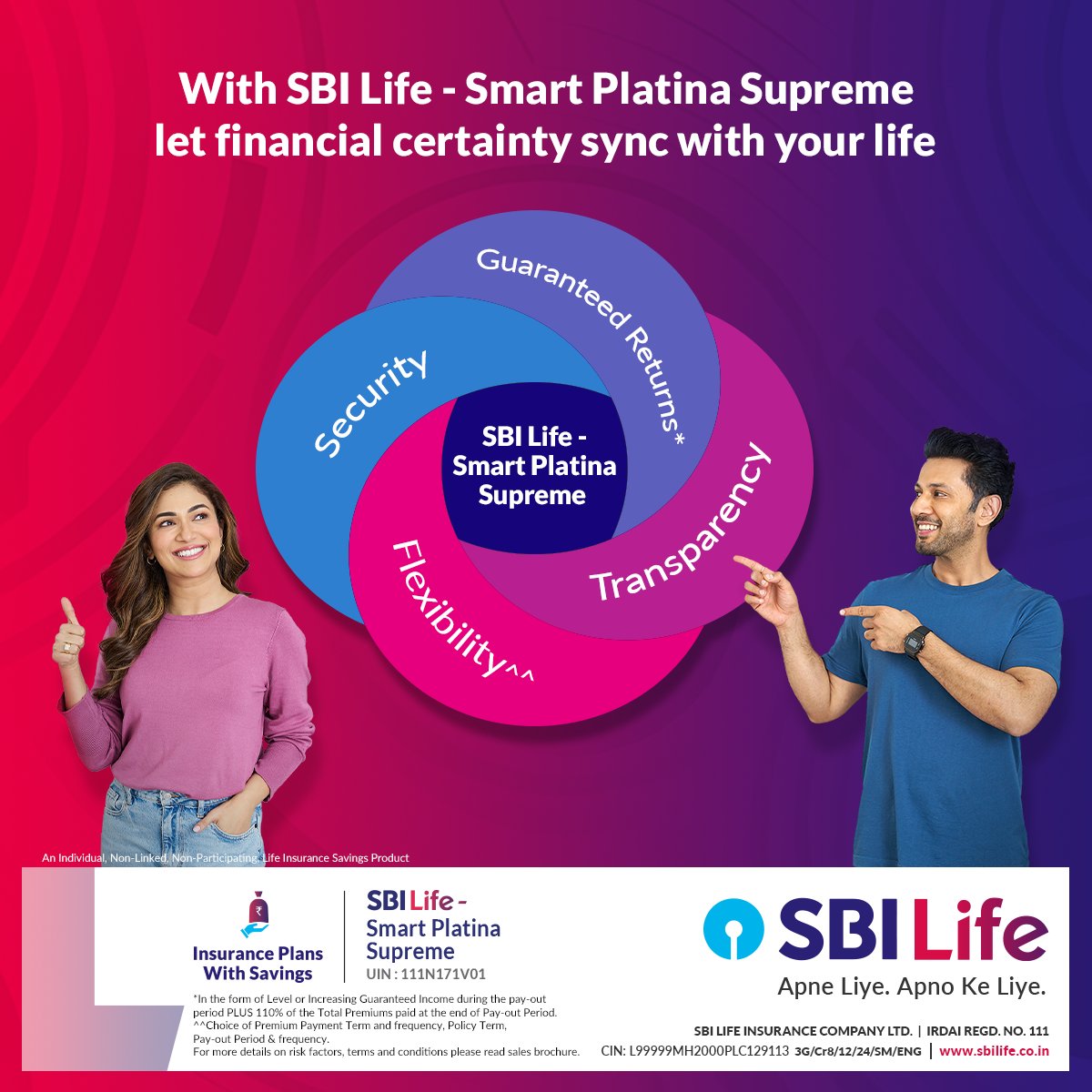 SBILife's tweet photo. What does your guaranteed income plan look like? Drop your favourite feature of SBI Life - Smart Platina Supreme in the comments below.
#SBILife #ApneLiyeApnoKeLiye #guaranteedreturnplan
#guaranteedreturn #guaranteedinsurance
#guaranteedreturninsuranceplan #guaranteedreturnplan https://t.co/CoFSDXKVzv