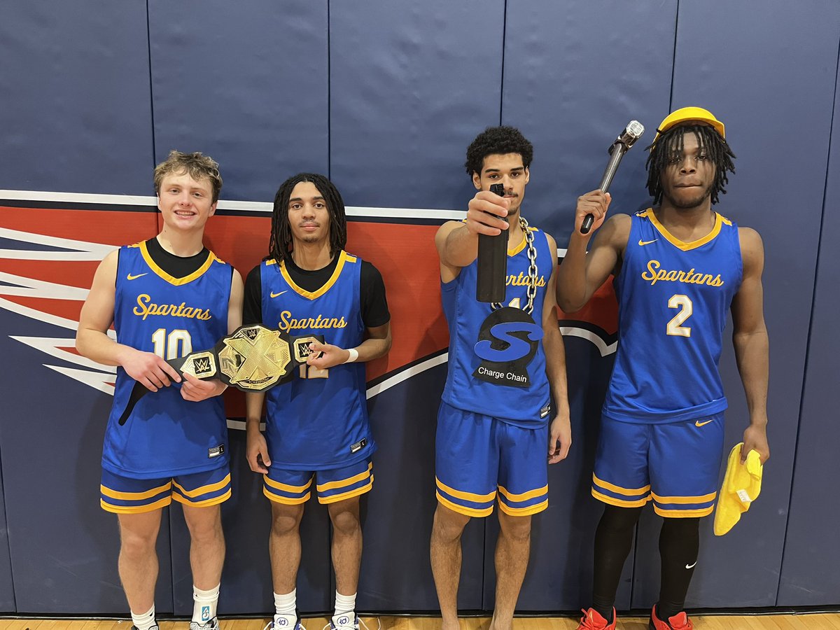 Spartan Award winners in the win over Central Lakes tonight.
Braylon and Dwayne took home the X-Factor Award.
Foday took home the Hard Hat Award.
Javin took home the Charge Chain.
Foday and Javin took home the Windex Award. Well done!