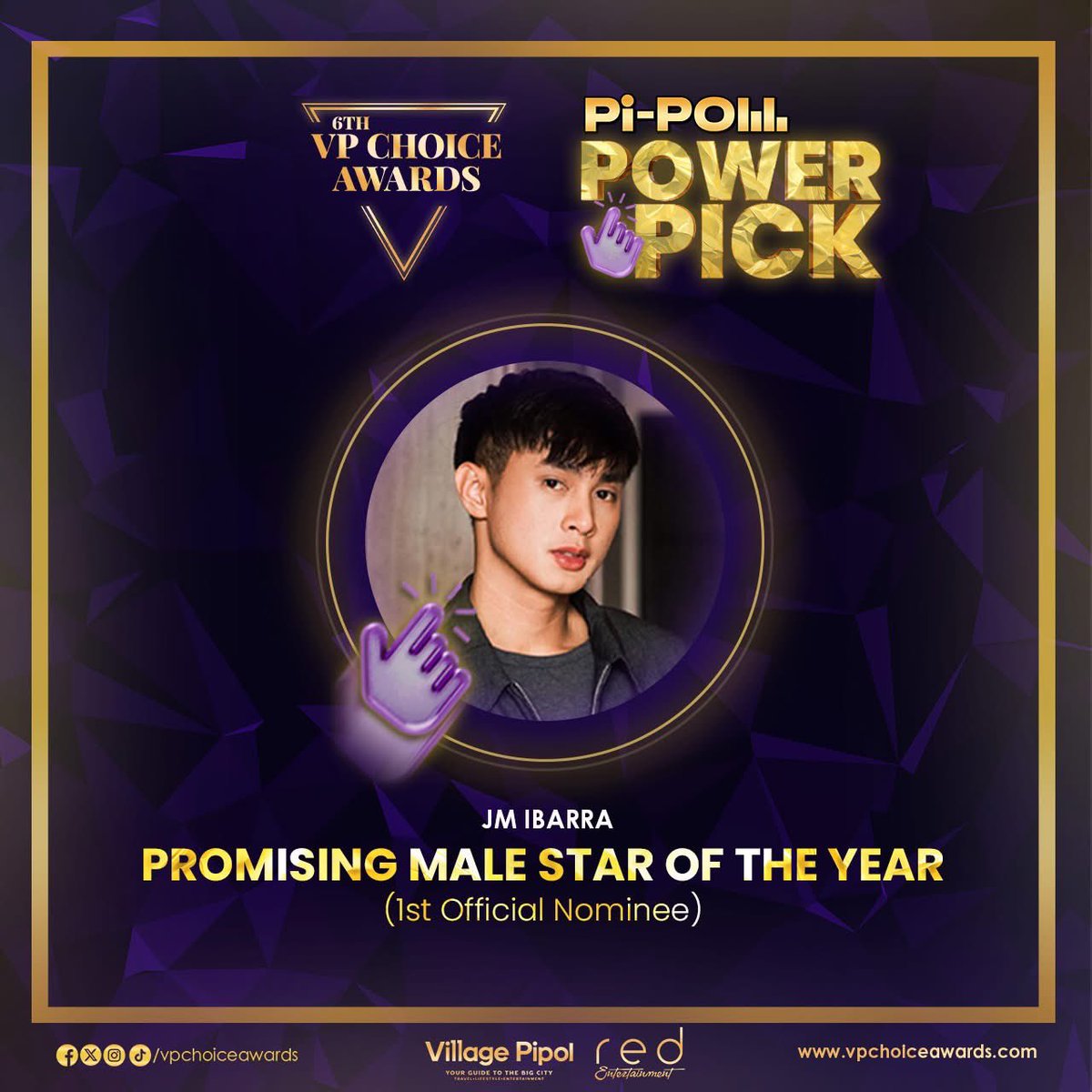 And the #PiPoLLPOWERPICK for Promising Male Star of the Year is...

Congratulations to #JMIbarra for securing an official nomination at the #6thVPChoiceAwards!