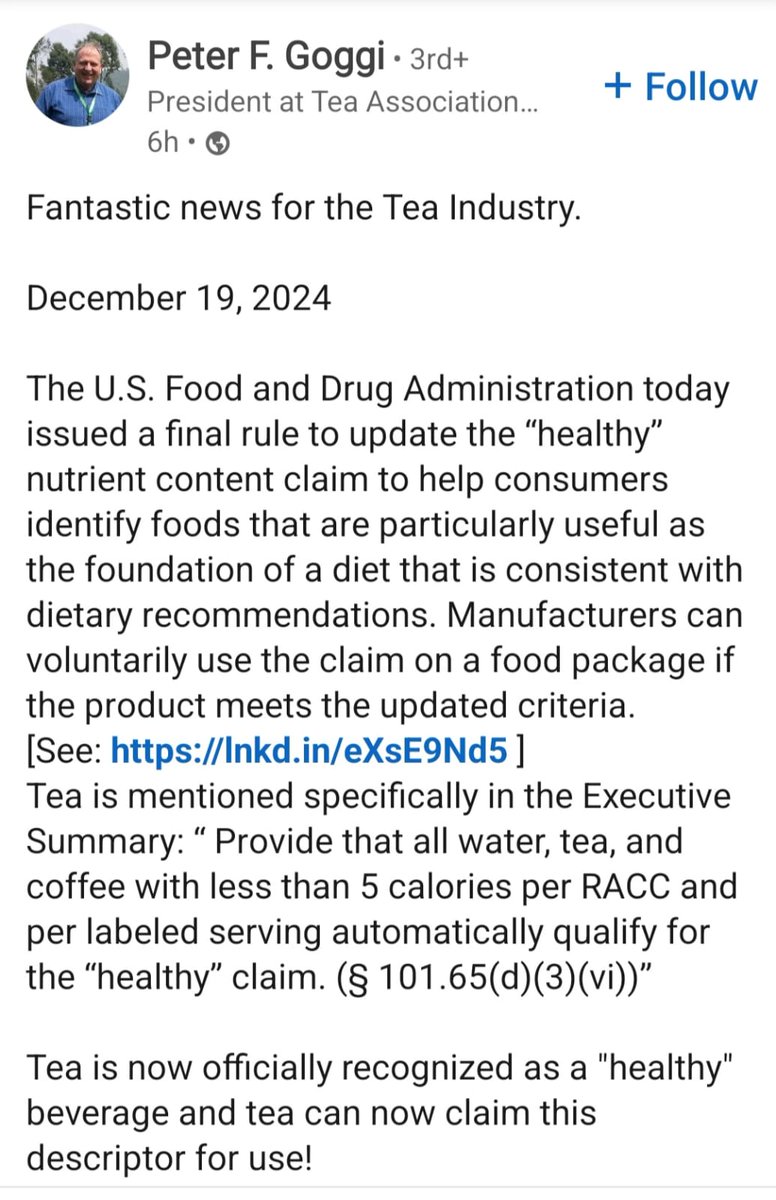 Indiantea1881's tweet image. Three cheers to the Cuppa that cheers.
FDA USA has officially recognised #TEA with less than 5 calories per RACC as a #healthybeverage. 
#HealthyLiving 
#healthylifestyle 
#HealthyFood 
#HealthyHabits