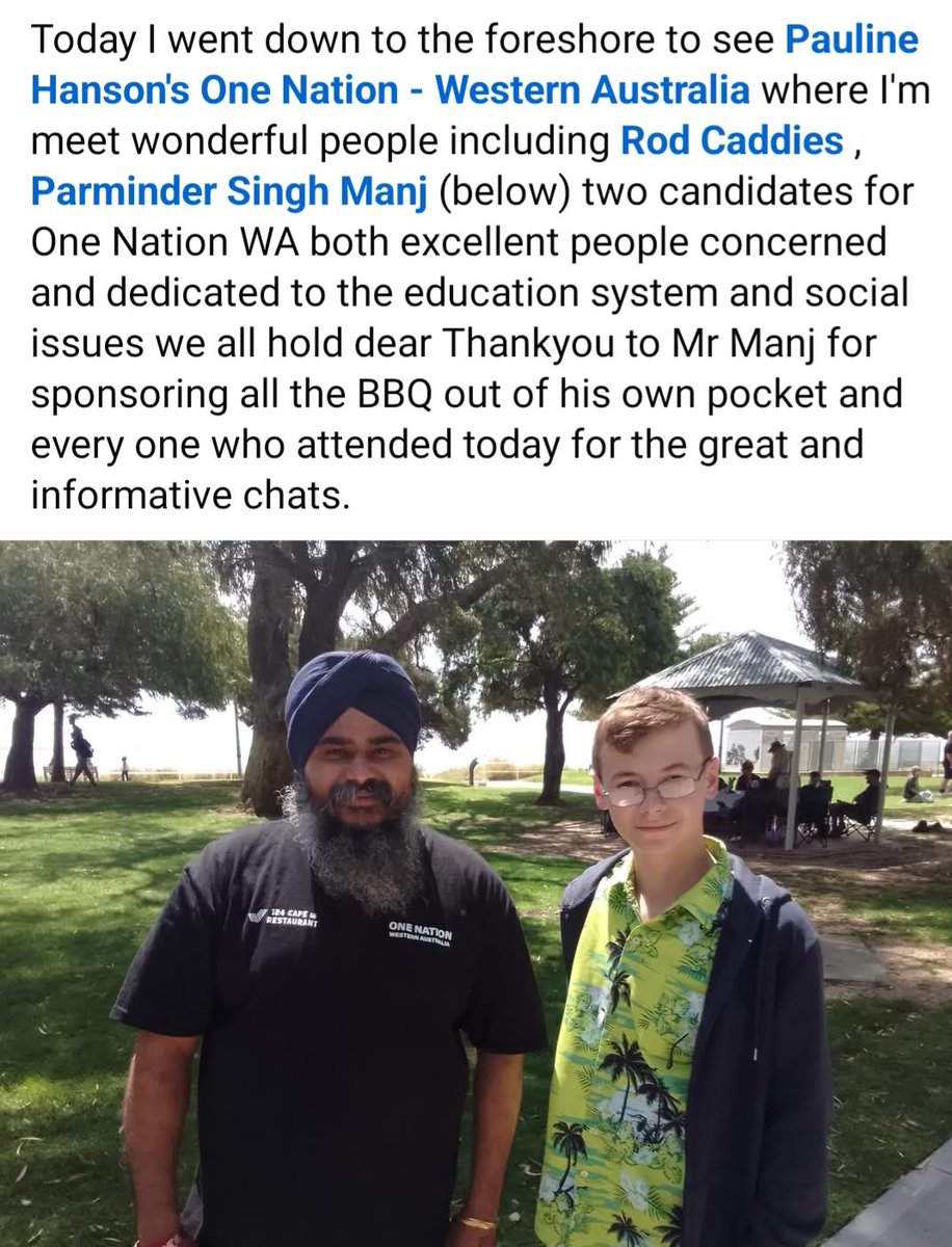 Proof of Punjab Properties himself paying for another One Nation lunch.

Rod Caddies can't deny that this winnable spot on the ticket was brought by this Indian. 
Massive multiple donations, his businesses on all merchandise, him telling other people that he paid for a spot.