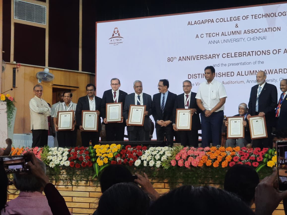 clriindia's tweet photo. Dr. K. J. Sreeram, the Director of the @clriindia was honored with the AC Tech Distinguished Alumnus Award 2024 during the 80th Anniversary Celebrations of the College, held @ Anna University today 

@kjsreeram @CSIR_IND @DrNKalaiselvi @pibchennai @cle_india @Vibha_India https://t.co/Xd6906FeZY