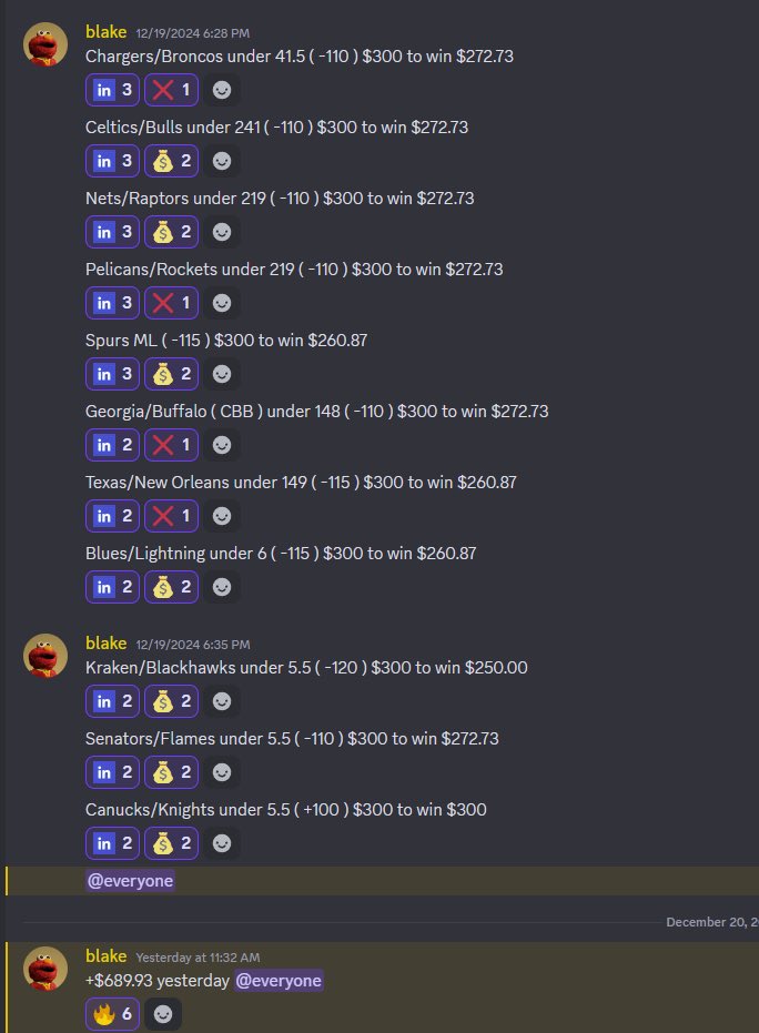 SPX_Sports's tweet photo. ABSOLUTELY INSANE WEEK IN PREMIUM.

Ending the week +$2,439.39 in profits! 

Tap in below to TRY US OUT FOR FREE FOR A MONTH:

https://t.co/yCBPxRME28 https://t.co/d15mBDgahV