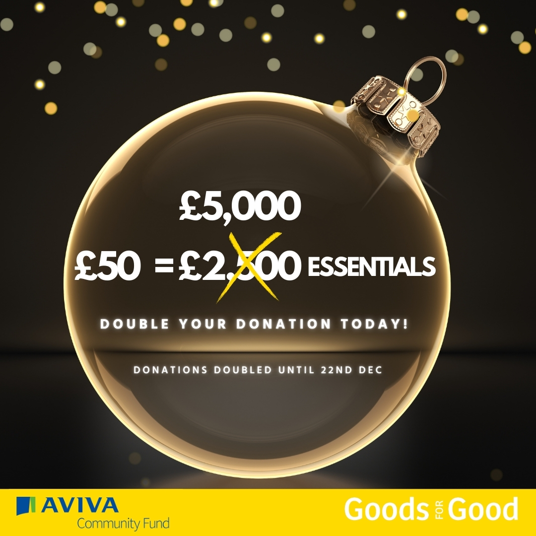 LAST CHANCE to give a #gift that counts this #christmas! All donations made by TOMORROW will be matched pound for pound by @avivauk

That means a £50 donation allows us to source and deliver £5,000 worth of toiletries and hygiene products. #Donate today ow.ly/Q5Oh50UrHkr