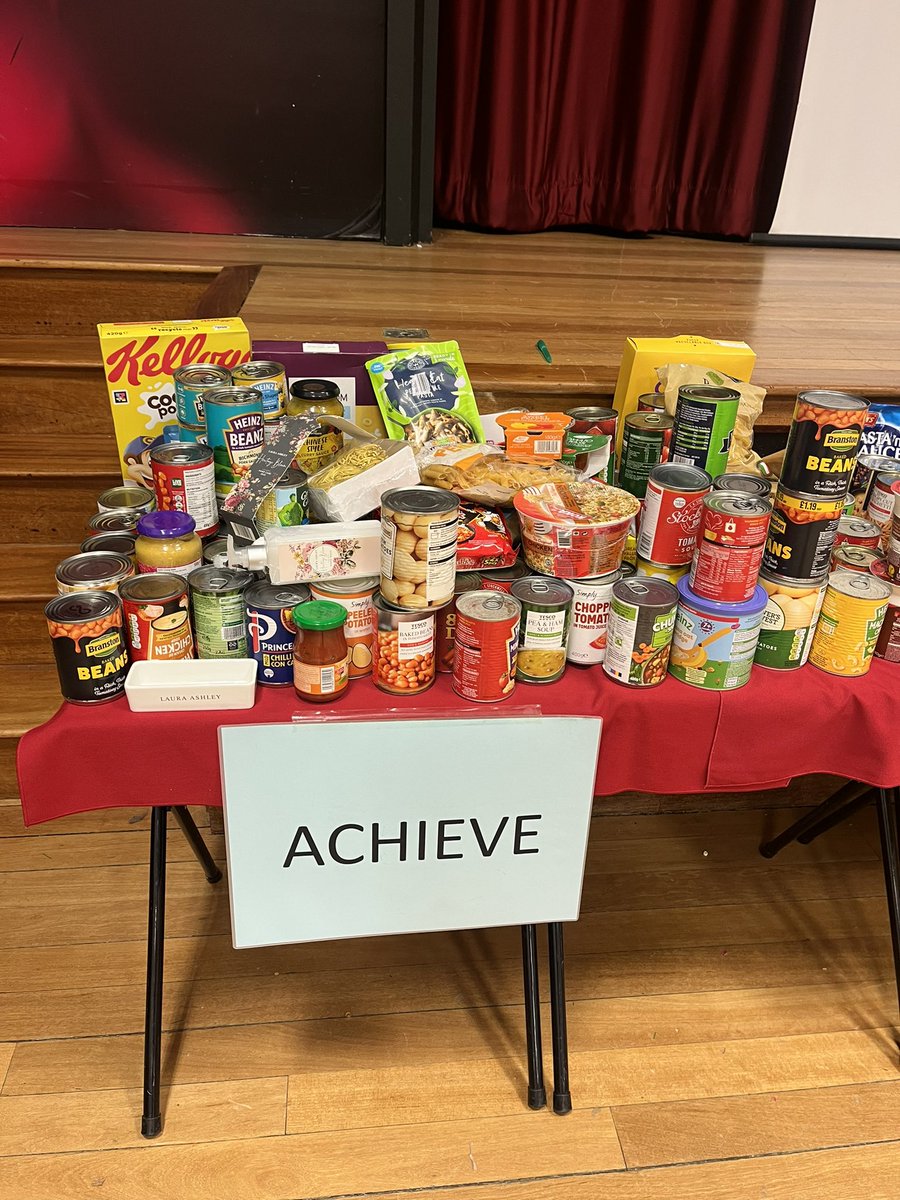 Well done Achieve. Lots of items to the food bank from US! Thank you. 👏 👏 <a href="/OrmistonVenture/">Venture Academy</a> <a href="/OrmistonEast/">Ormiston Acads East</a>
