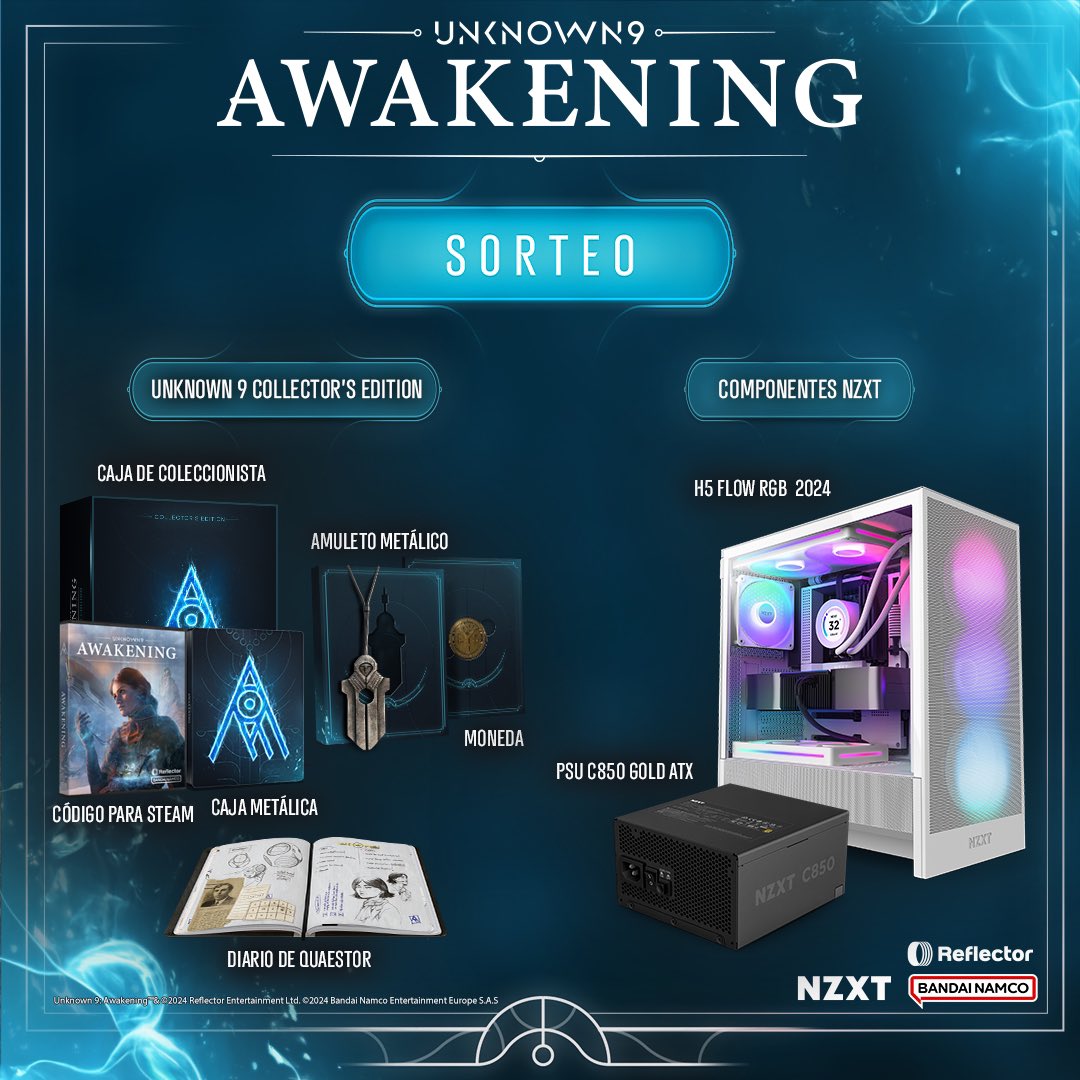 BandaiNamcoES's tweet image. ✨ SORTEO #U9 ✨
 
¡Adéntrate en el Revés con este increíble lote de productos de #Unknown9 y #NZXT!
   
Requisitos:
 
✅ Vivir en España
✅ Seguir a @BandaiNamcoES y @NZXT_ES 
✅ RT + ❤️ + mencionar a un amigo con el hashtag #Navidades_U9