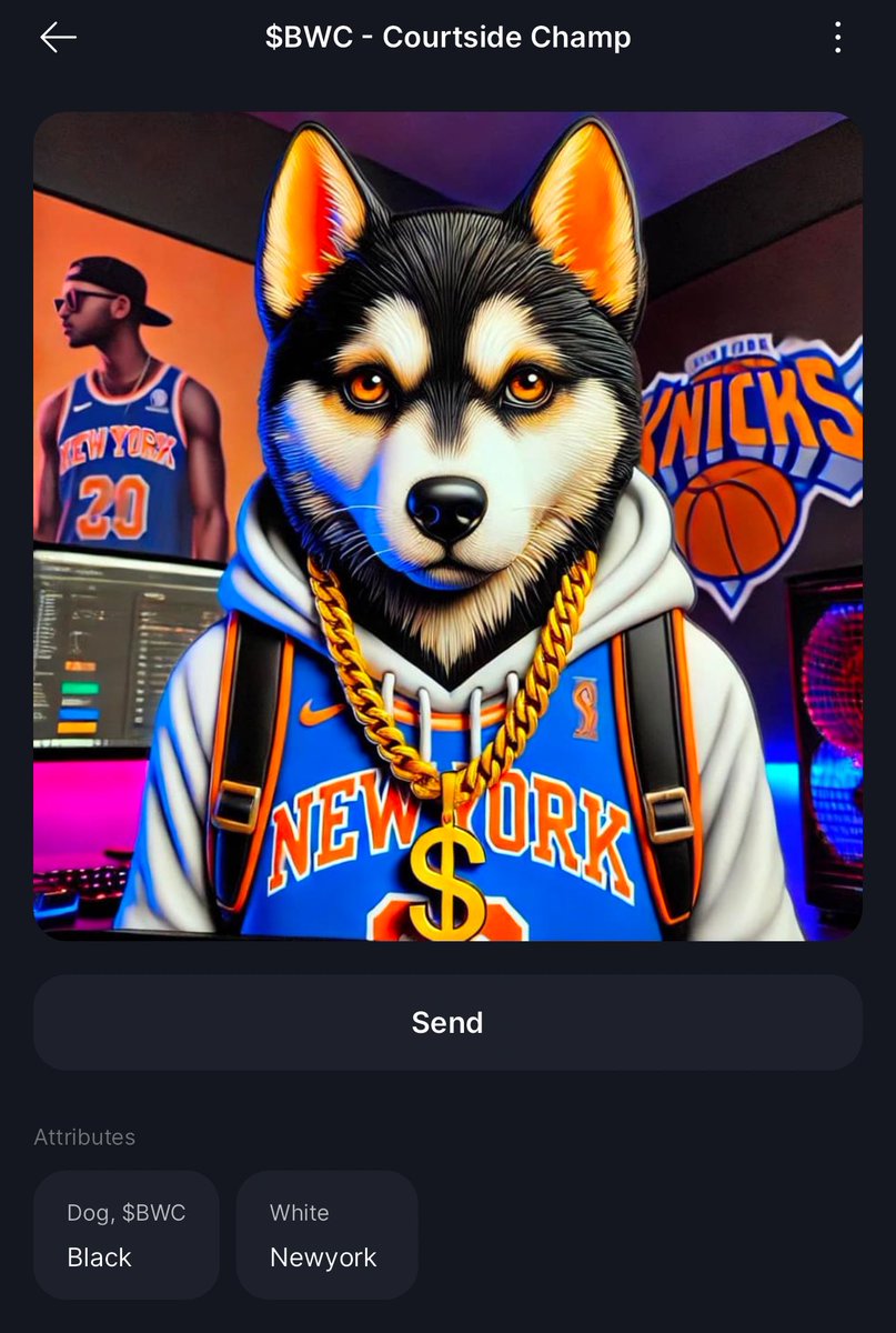BabyWalk3rCoin's tweet photo. Heard We Winning This Year 🏀 🏆🏆🏆

If Knicks Win Someone Gotta Buy Me for 25 Solana 🤣🤣🚀🙏
🐕WOOF💫

#NFT @nyknicks #NewYorkCity #NBA #Crypto #Follow #BWC #Solana #Airdrops https://t.co/d6dWVwGinl