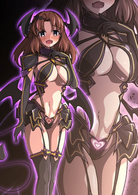 pixivリクエスト:らくがきプラン  その434
内容「シンフォギアのセレナ・カデンツァヴナ・イヴがリベレイター・アザリンの衣装を着てサキュバスになっているところを見たい」 