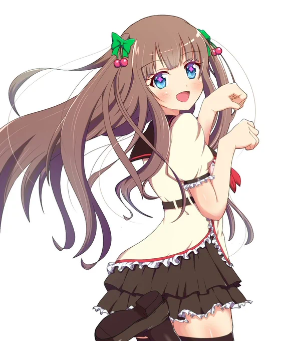 これが我がイラストを覚えさせたAIちゃんの花京院ちえりちゃんですぶっちゃけ俺の描くちえりちゃんぽくない件w(ちなみに1枚目が僕のイラスト) 